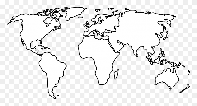 2315x1172 World Map Clip Art World Map Outline, Map, Diagram, Person HD PNG Download