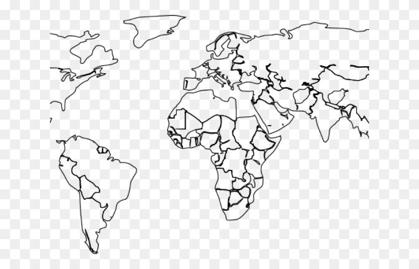 640x480 World Map Clipart Outline World Map Outline, Symbol, Text, Number HD PNG Download
