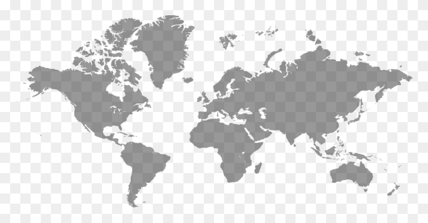 874x424 World Map Free Image World Map Gray Color, World Of Warcraft HD PNG Download