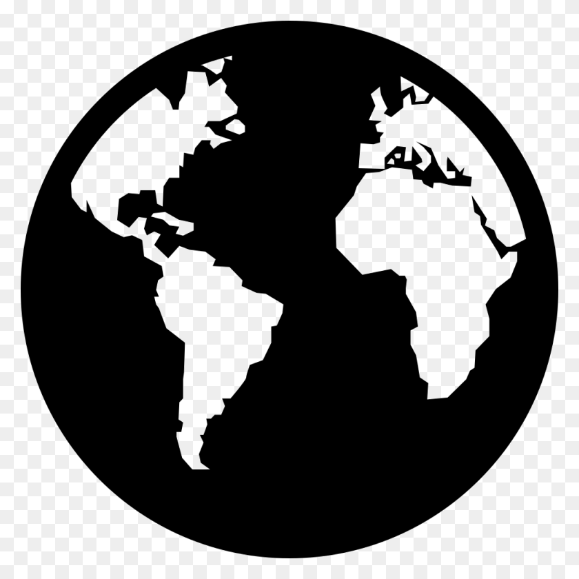 980x980 Карта Мира Глобус Векторная Графика Значок Карты Мира Белый, Космическое Пространство, Астрономия, Космос Hd Png Скачать