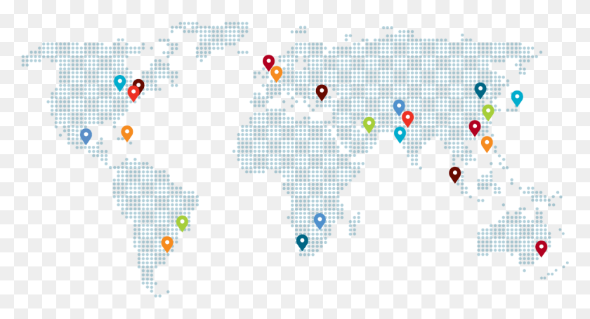 1172x595 Descargar Png Mapa Mundial Que Muestra Las Ubicaciones De Oficinas Mapa De Ubicaciones De Oficinas, Texto, Pac Man Hd Png