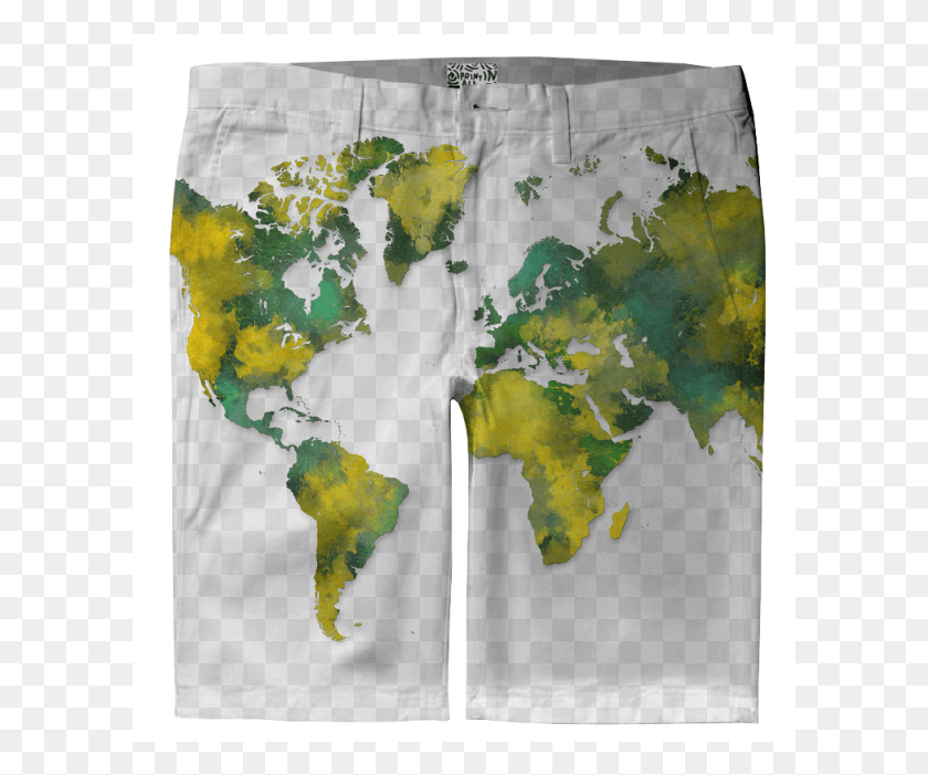 601x641 World Map Trouser Shorts, Clothing, Apparel HD PNG Download