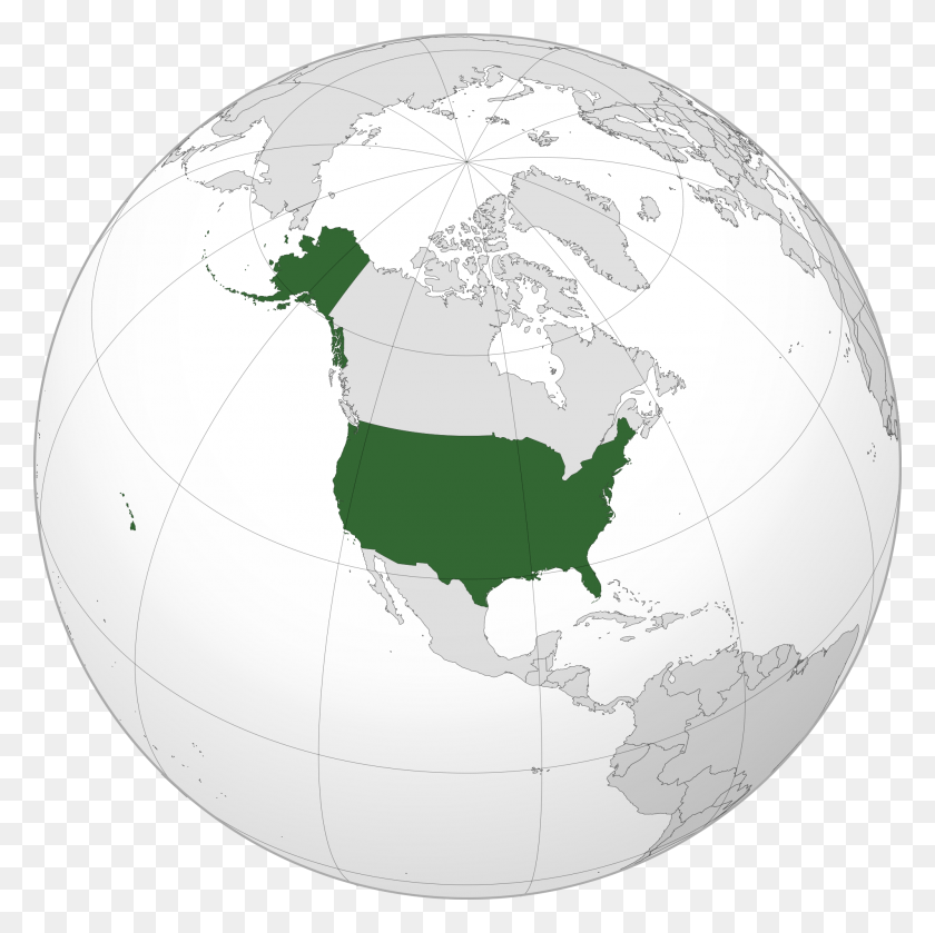 2000x2000 Mapa Del Mundo Estados Unidos Ubicación De La En Estados Unidos En El Mundo, Balón De Fútbol, ​​Balón, Fútbol Hd Png