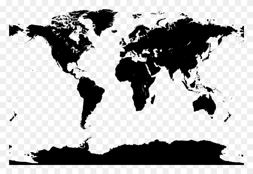 3593x2393 Карта Мира Векторная Карта Карта Мира Черно-Белая Векторная Карта, Серый, World Of Warcraft Hd Png Download