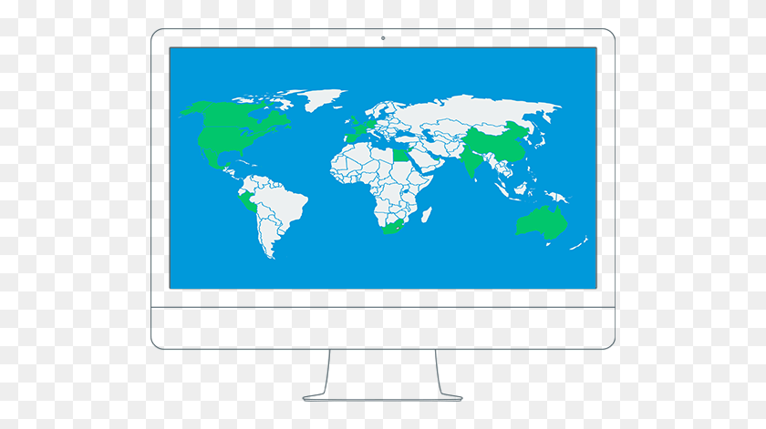 511x411 Descargar Png Mapa Mundial Con Países Que Tienen Proveedores Iacet Destacados Los Países Más Visitados Mapa, Monitor, Pantalla, Electrónica Hd Png