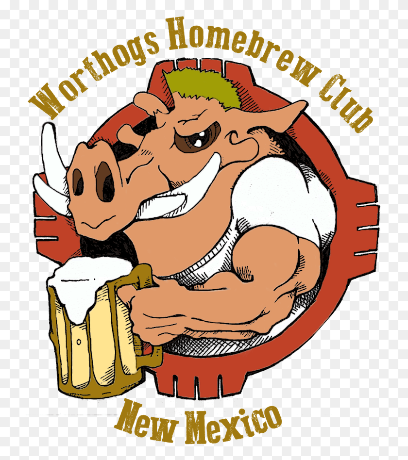 737x888 Descargar Png Worthogs Homebrew Club Of New Mexico Cartoon, Poster, Publicidad, Mamífero Hd Png