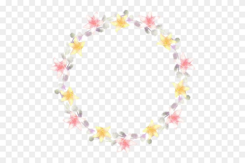 503x499 Wreath Corolla Lily Ornament Flowers Floral Landscape Night Plan, Plant, Flower, Blossom HD PNG Download
