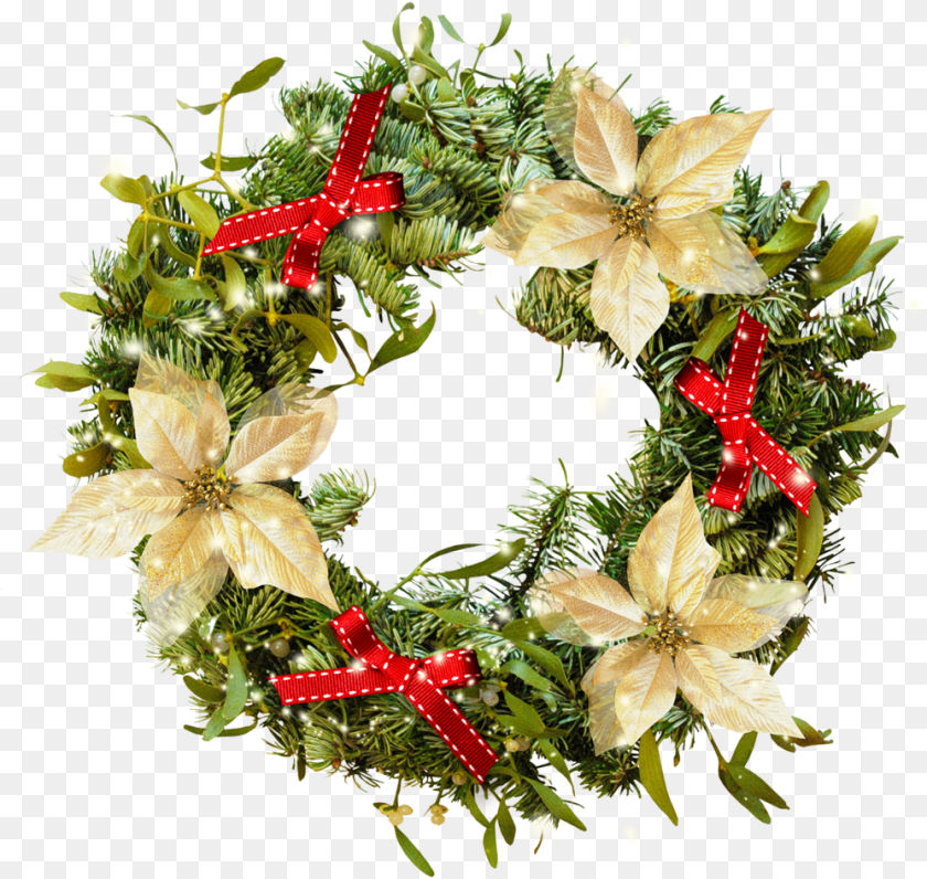 998x946 Wreath Crown Christmas Frame Christmas Crown Background, Plant Sticker PNG