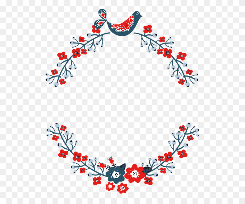527x640 Wreath Frame Floral Flourish Border Decorative Christmas Card For Tenants, Floral Design, Pattern, Graphics Descargar Hd Png