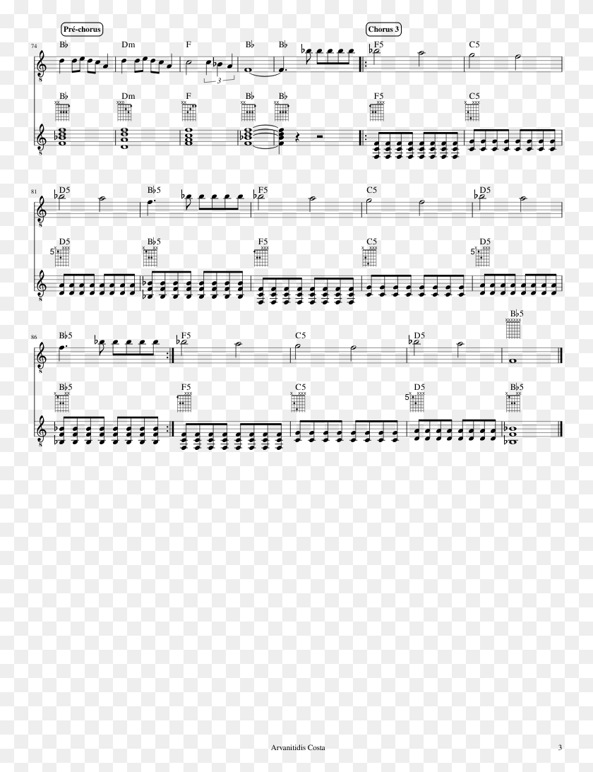 754x1033 Wrecking Ball Sheet Music Composed By Miley Cyrus 3 Sheet Music, Gray, World Of Warcraft HD PNG Download