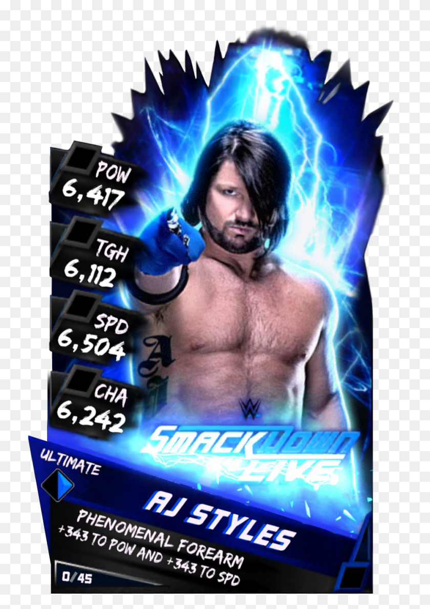 734x1128 Wrestlemania Aj Styles Wwe Supercard Aj Styles Card, Advertisement, Poster, Flyer HD PNG Download