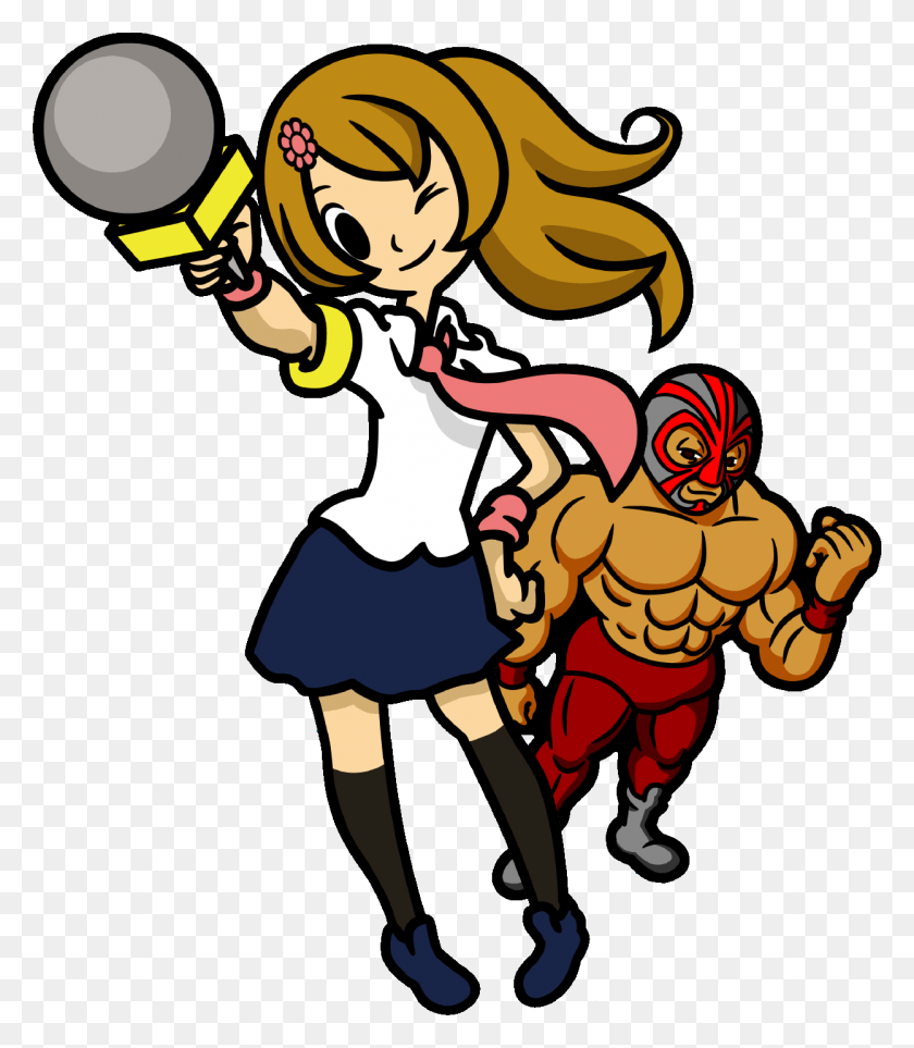 1247x1444 Wrestler Clipart Cliparts Suggest Rhythm Heaven Reporter, Hand, Comics, Book HD PNG Download