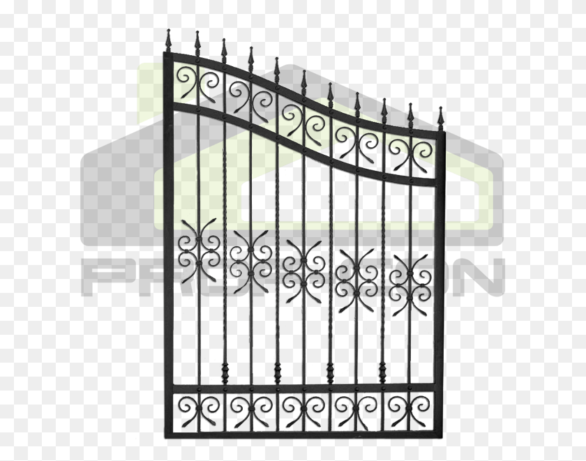 611x601 Wrought Iron Fence Pf Barocco Cancello In Ferro, Gate, Alphabet, Text HD PNG Download