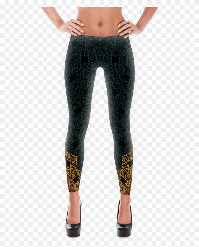 499x984 Wt Hexcomb2 Mockup Front White Fire Leggings, Pants, Clothing, Apparel HD PNG Download