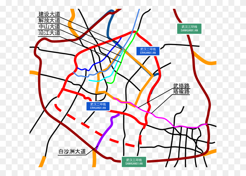 638x540 Wuhan Inner Ring Road Network Road Network, Plot, Outdoors, Nature Descargar Hd Png