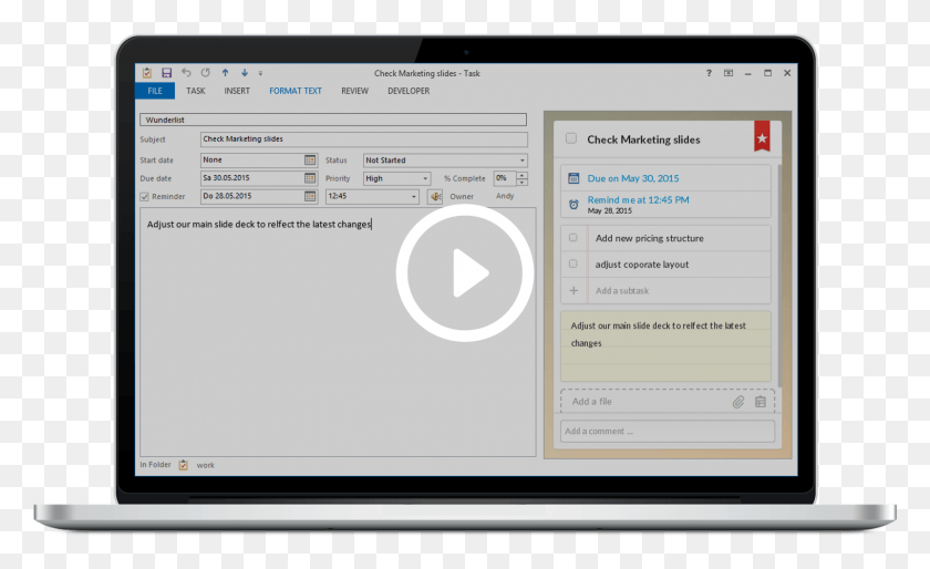 1602x933 Wunderlist Для Outlook Ясун Wonderlist, Компьютер, Электроника, Файл Hd Png Скачать
