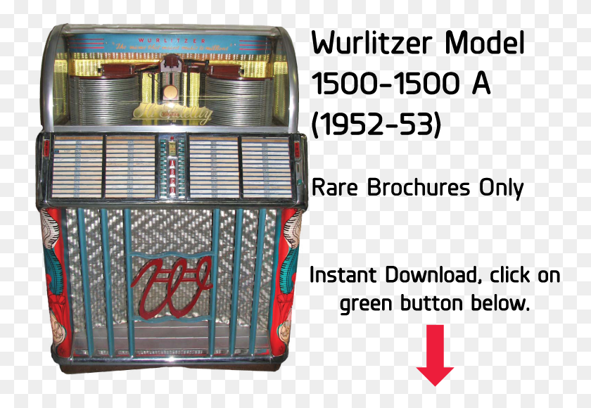 752x520 Wurlitzer Model 1500 1500 A Jukebox Rare Brochure Machine, Slot, Gambling, Game HD PNG Download