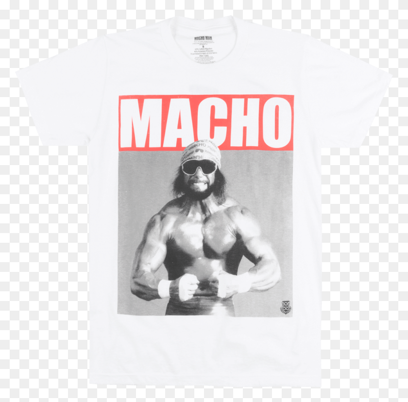 991x977 Wwe Macho Man T Shirt Randy Savage Wrestling Tee Licensed Boxing, Clothing, Apparel, Person HD PNG Download