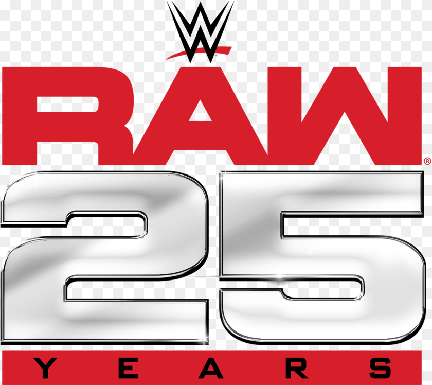1199x1067 Wwe Raw 25 Logo Wwe Raw 25 Anniversary Date, Advertisement, Poster, Text, Publication Sticker PNG