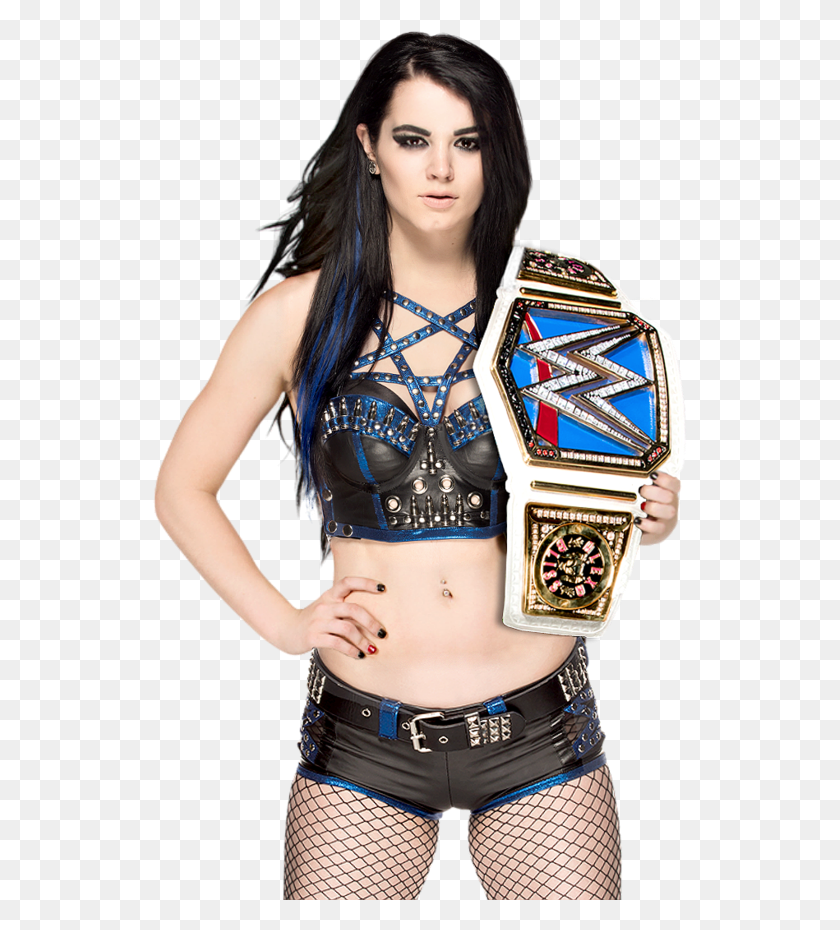 535x870 Wwe Raw Women Champion Wwe Paige 2017 Return, Clothing, Apparel, Person HD PNG Download