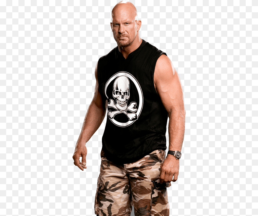 370x704 Wwe Stone Cold Hd, T-shirt, Clothing, Adult, Person Sticker PNG