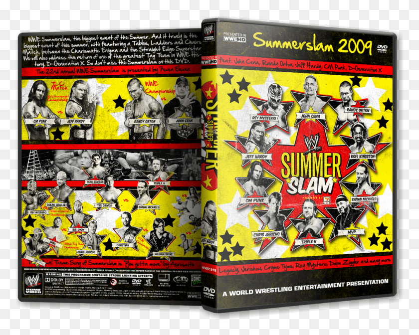 943x740 Wwe Summerslam 2009 Dvd Cover Photo Wwe Summerslam Wwe Summerslam 2009, Person, Human, Text HD PNG Download