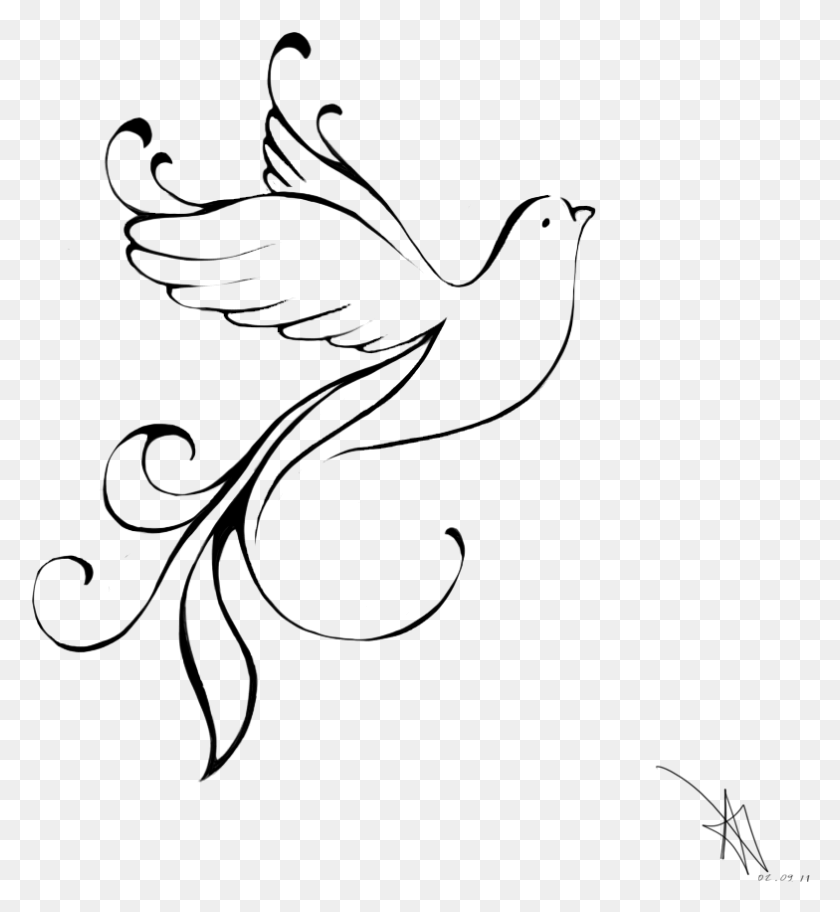 784x857 X 1000 10 Turtle Dove Drawing, Gray, World Of Warcraft HD PNG Download