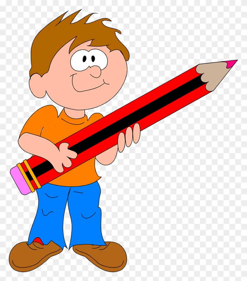 Мальчик карандашом