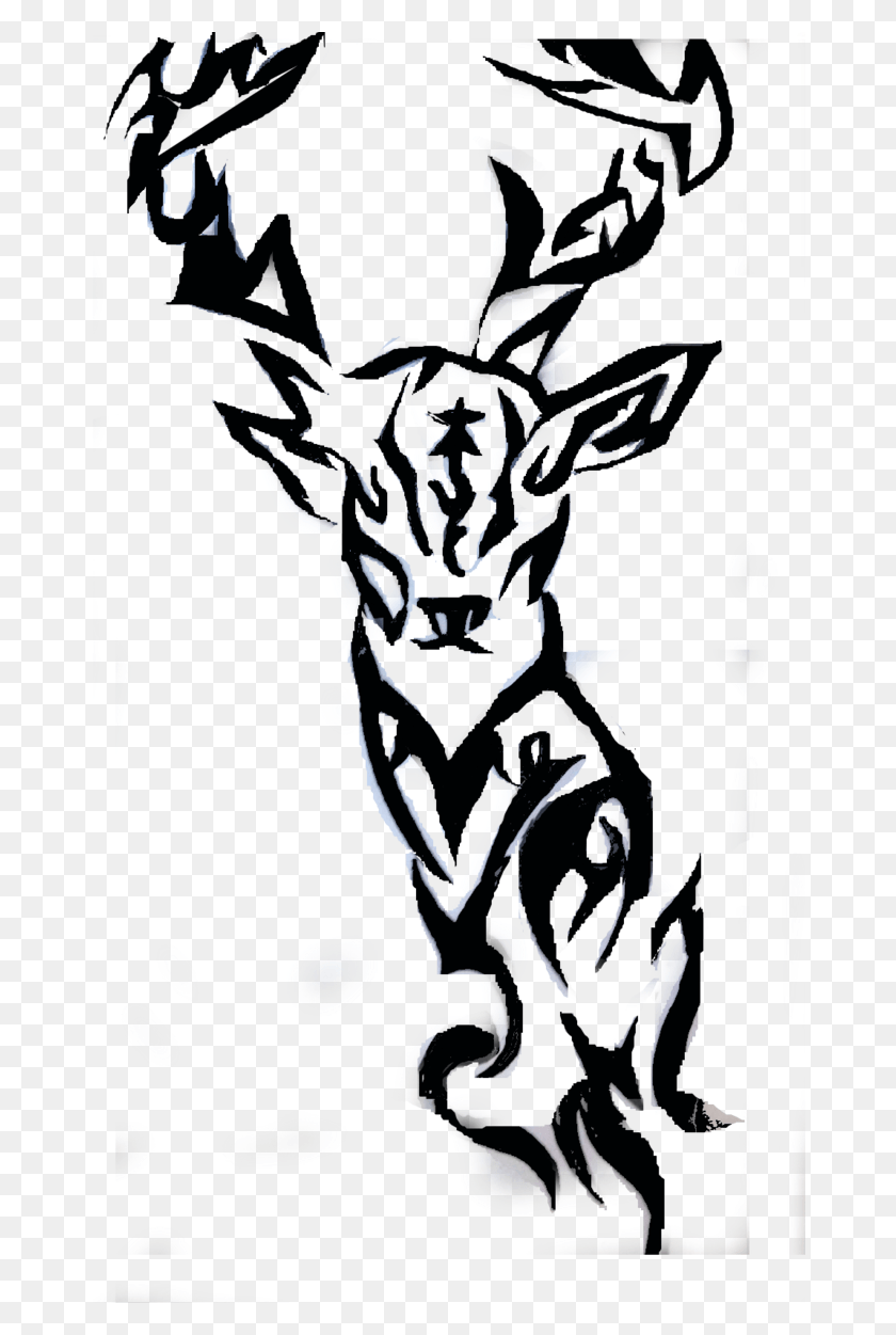 670x1191 X 1191 8 Deer Tribal Tattoo, Stencil, Graphics HD PNG Download