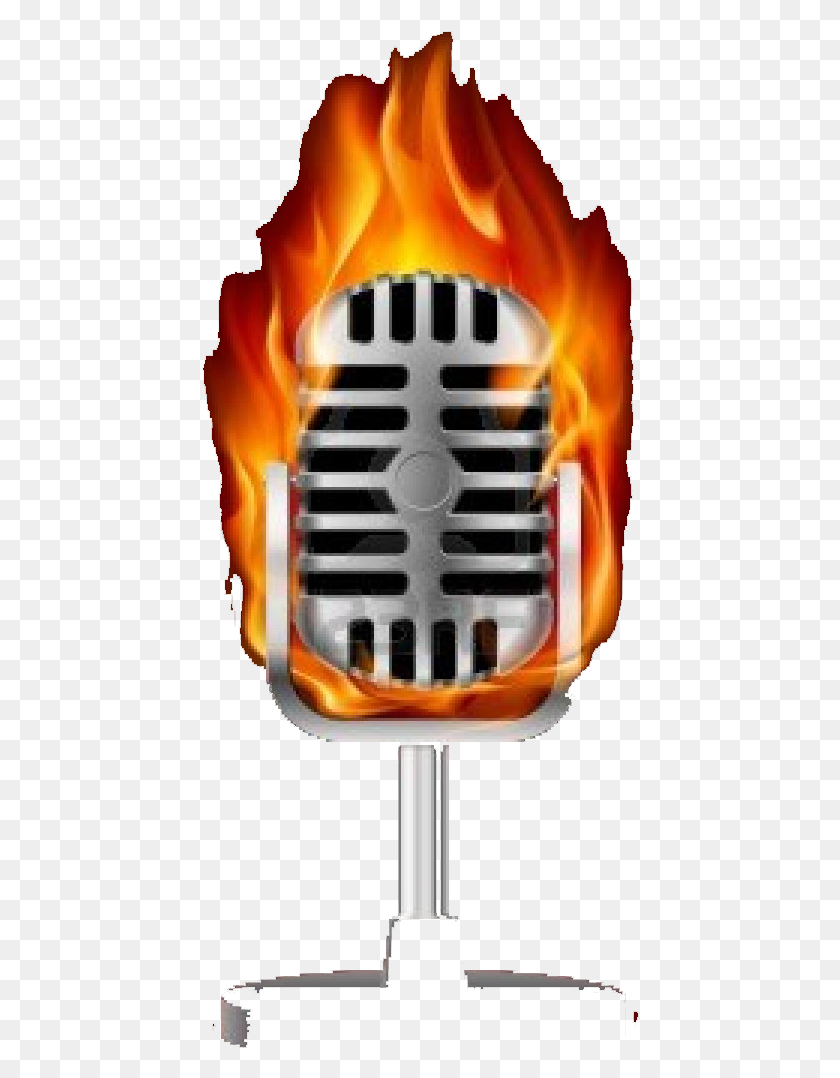 438x1018 X 1200 3 Mic On Fire, Electrical Device, Bonfire, Flame HD PNG Download