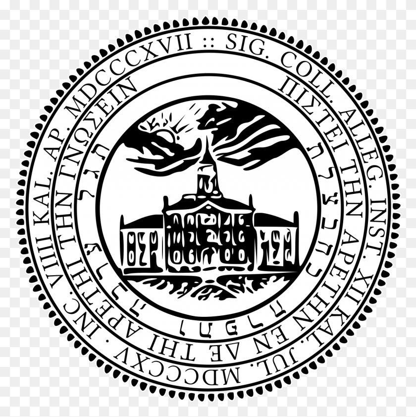 1200x1203 X 1203 9 Логотип Колледжа Аллегейни Черно-Белый, Символ, Товарный Знак, Эмблема Hd Png Скачать