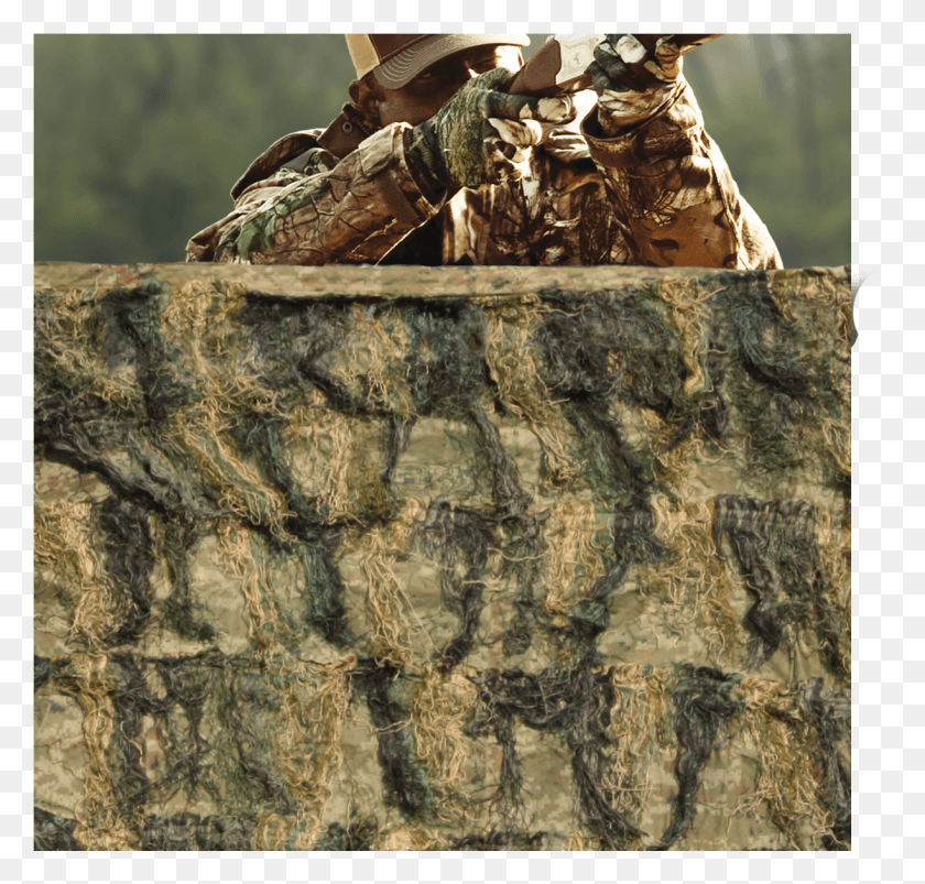 1223x1165 X 1239 Ghillie Blind Camouflage Netting Outcrop, Military, Military Uniform, Person HD PNG Download