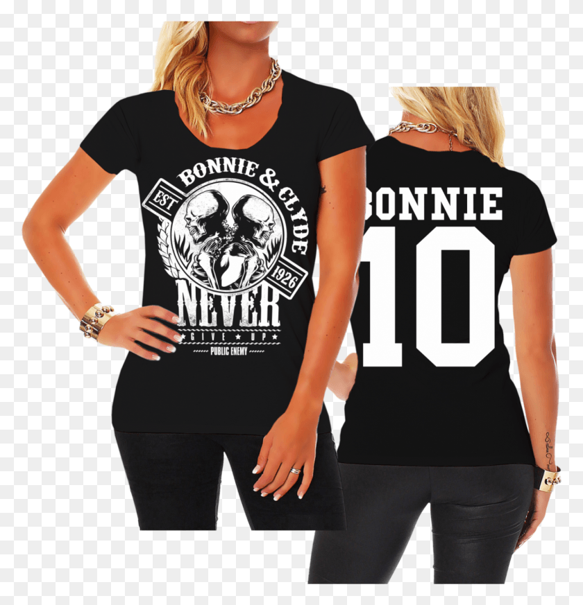 1247x1300 X 1300 3 Bonnie Und Clyde Tshirt, Clothing, Apparel, T-shirt HD PNG Download