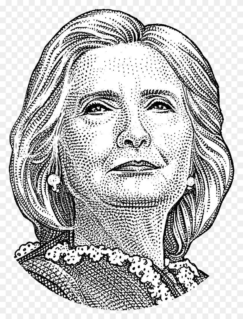 1037x1382 X 1416 11 Hillary Clinton Black And White Drawing, Person, Human HD PNG Download