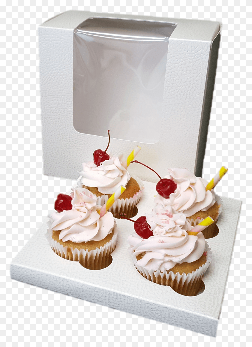 1009x1418 X 1453 4 Cupcake Box, Cream, Dessert, Food HD PNG Download