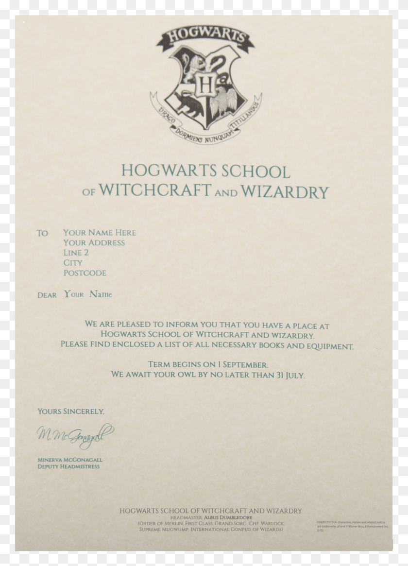 1275x1807 Descargar Png X 2048 14 Carta De Aceptación Personalizada De Hogwarts, Texto, Diploma Hd Png