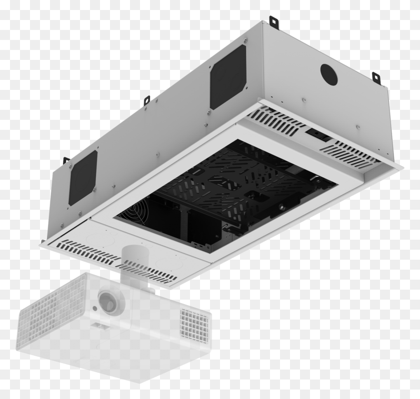 1462x1387 X 239 Ceiling Mount Rack With 2ru Half Width Ambitilt Ceiling Mount Rack, Electronics, Projector, Pc HD PNG Download