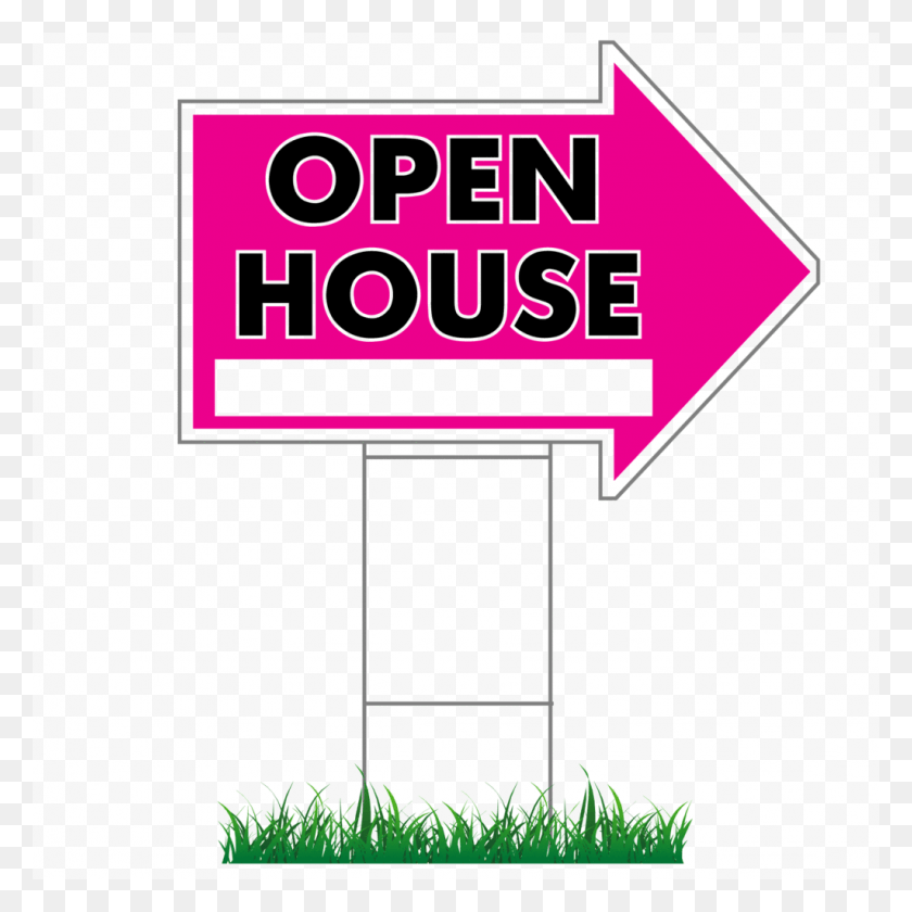 1024x1024 X 24 Open House Directional Arrow Signs Amp Stakes Green Open House Signs, Label, Text, Advertisement HD PNG Download