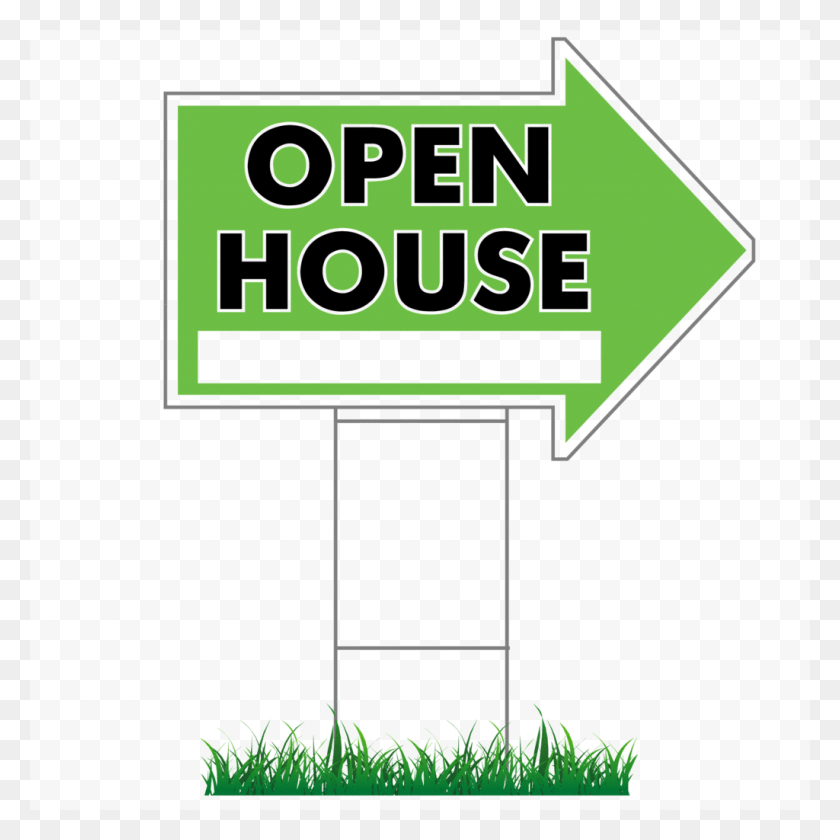 1024x1024 X 24 Open House Directional Arrow Signs Amp Stakes Green Open House Signs, Symbol, Text, Sign HD PNG Download