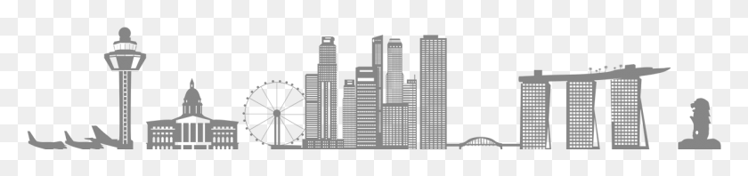 1259x223 X 269 19 Сингапур Skyline Вектор, Город, Городской, Здание Hd Png Скачать