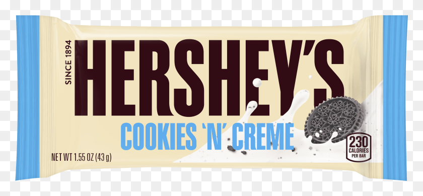 3001x1266 X 3000 5 Hersheys Cookie And Cream Bar, Text, Word, Alphabet HD PNG Download