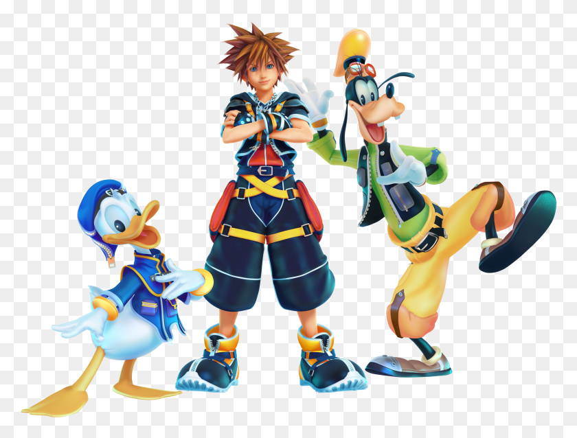 3490x2589 X 3077 5 Sora Donald Goofy Kingdom Hearts HD PNG Download