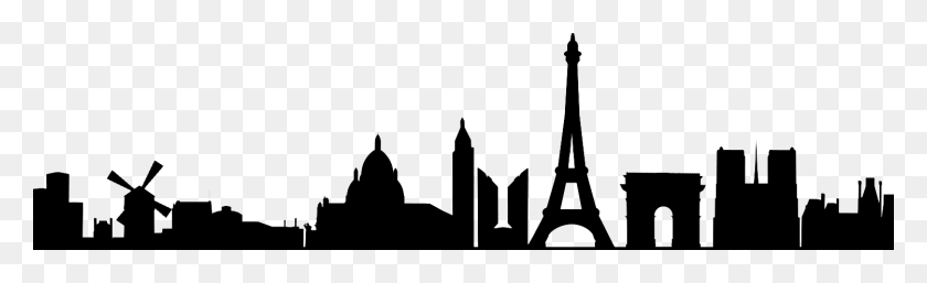 1500x379 X 379 4 Silhouette Paris Skyline, Gray, World Of Warcraft HD PNG Download