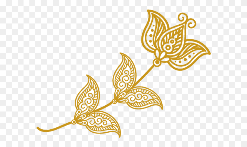 596x441 X 480 1 Gold Lotus Flower Clipart, Pattern, Embroidery, Paisley HD PNG Download