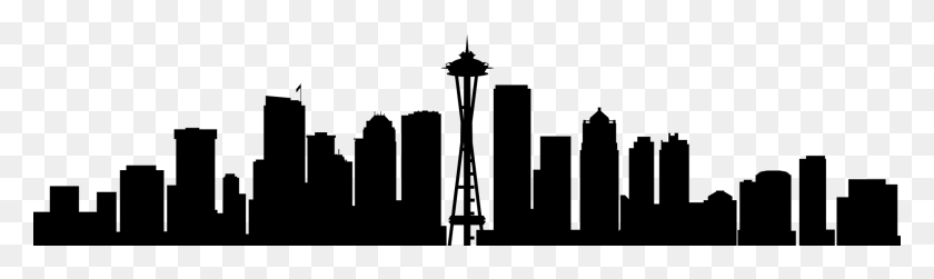 1988x489 X 489 7 Seattle Skyline Silueta, Arquitectura, Edificio, Trofeo Hd Png