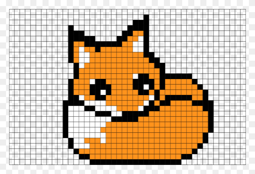 880x581 X 581 7 Minecraft Fox Pixel Art, Текст, Слово, Pac Man Hd Png Скачать