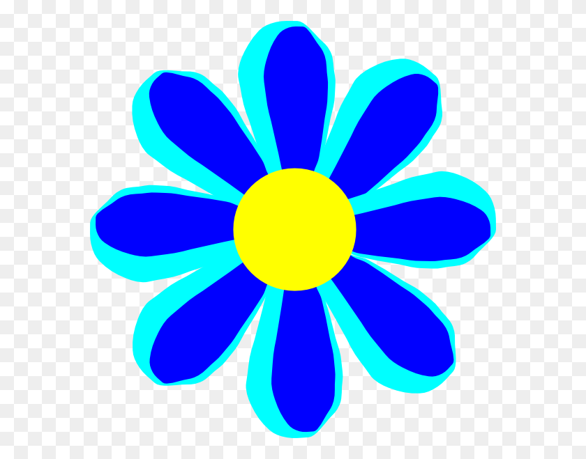 582x599 X 599 2 Синий Мультяшный Цветок, Графика, Лепесток Hd Png Скачать