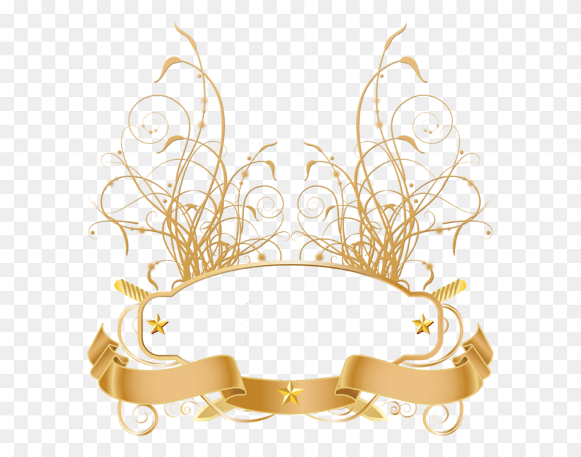 588x600 X 600 11 Gold Banner Ribbon, Accessories, Accessory, Jewelry HD PNG Download