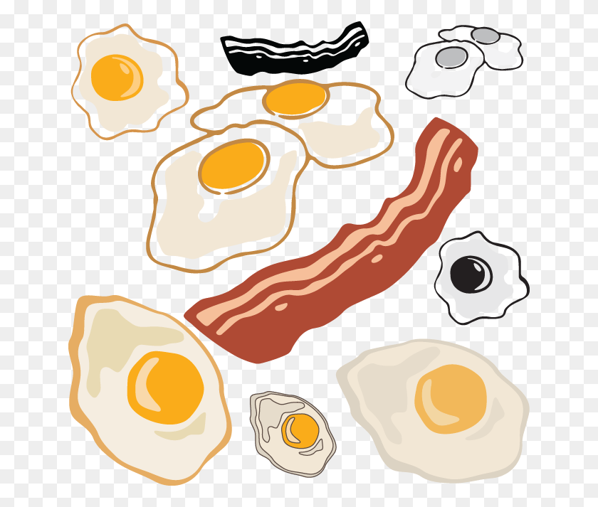 648x653 X 600 4 Clip Art Bacon And Eggs, Food, Pork, Egg HD PNG Download