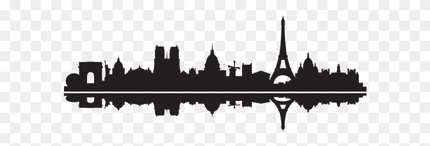592x225 X 600 8 Paris Skyline Drawing, Ship, Vehicle HD PNG Download